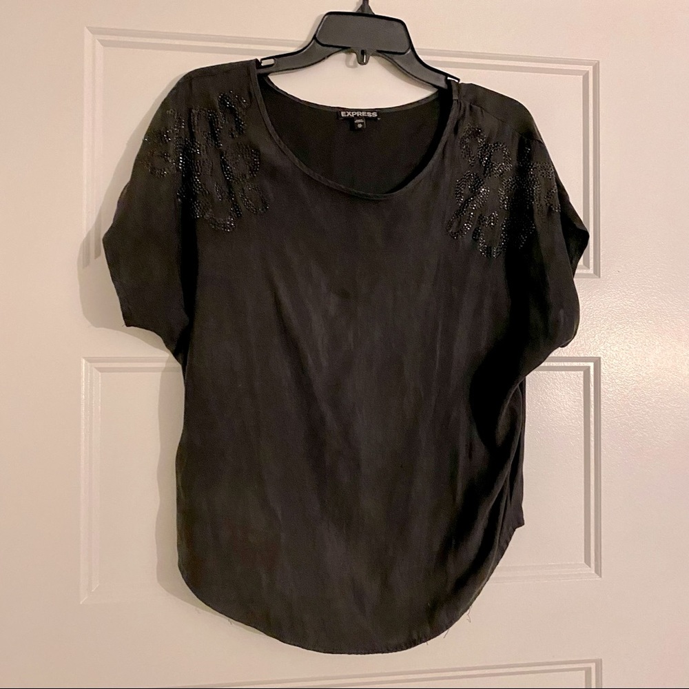 Express Cheetah Rhinestone Blouse - Picture 2 of 3